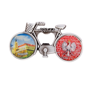 Bicycle fridge magnet with bottle opener – Rzeszów castle