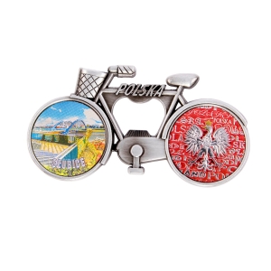 Bicycle bottle opener fridge magnet – Słubice border bridge