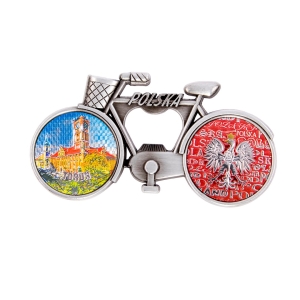 Bicycle bottle opener fridge magnet – Toruń Old Town Hall