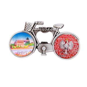 Fridge magnet with bottle opener – bicycle – Pniewy