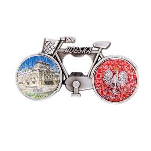 Bicycle fridge magnet with bottle opener – Łódź