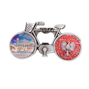 Bicycle fridge magnet with bottle opener – Radom Town Hall
