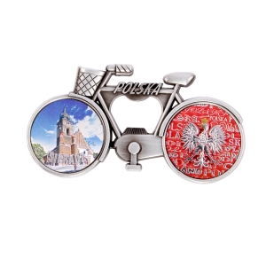 Bicycle fridge magnet with bottle opener – Sieradz basilica