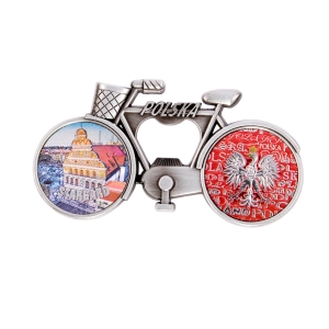 Bicycle fridge magnet with bottle opener – Stargard town hall