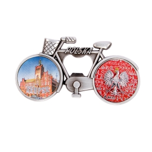 Bicycle fridge magnet with bottle opener – Słupsk town hall
