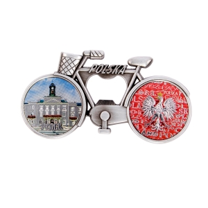 Bicycle fridge magnet with bottle opener – Płock town hall