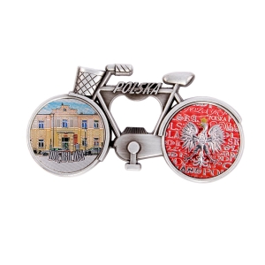 Dęblin fridge magnet bottle opener – bicycle with Polish eagle