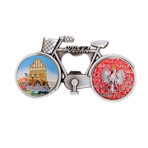 Bicycle fridge magnet with bottle opener – Brodnica Chełmno Gate