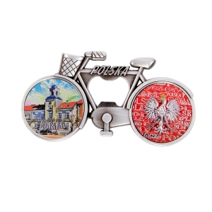 Fridge magnet with bottle opener – bicycle – Łomża