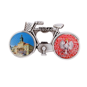 Fridge magnet with bottle opener – bicycle – Lublin