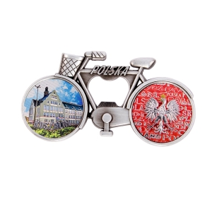 Fridge magnet with bottle opener – bicycle – Koszalin