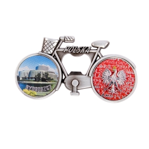 Bicycle fridge magnet with bottle opener – Bydgoszcz