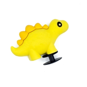 Przypinka do kroksów 3D dinozaur żółty