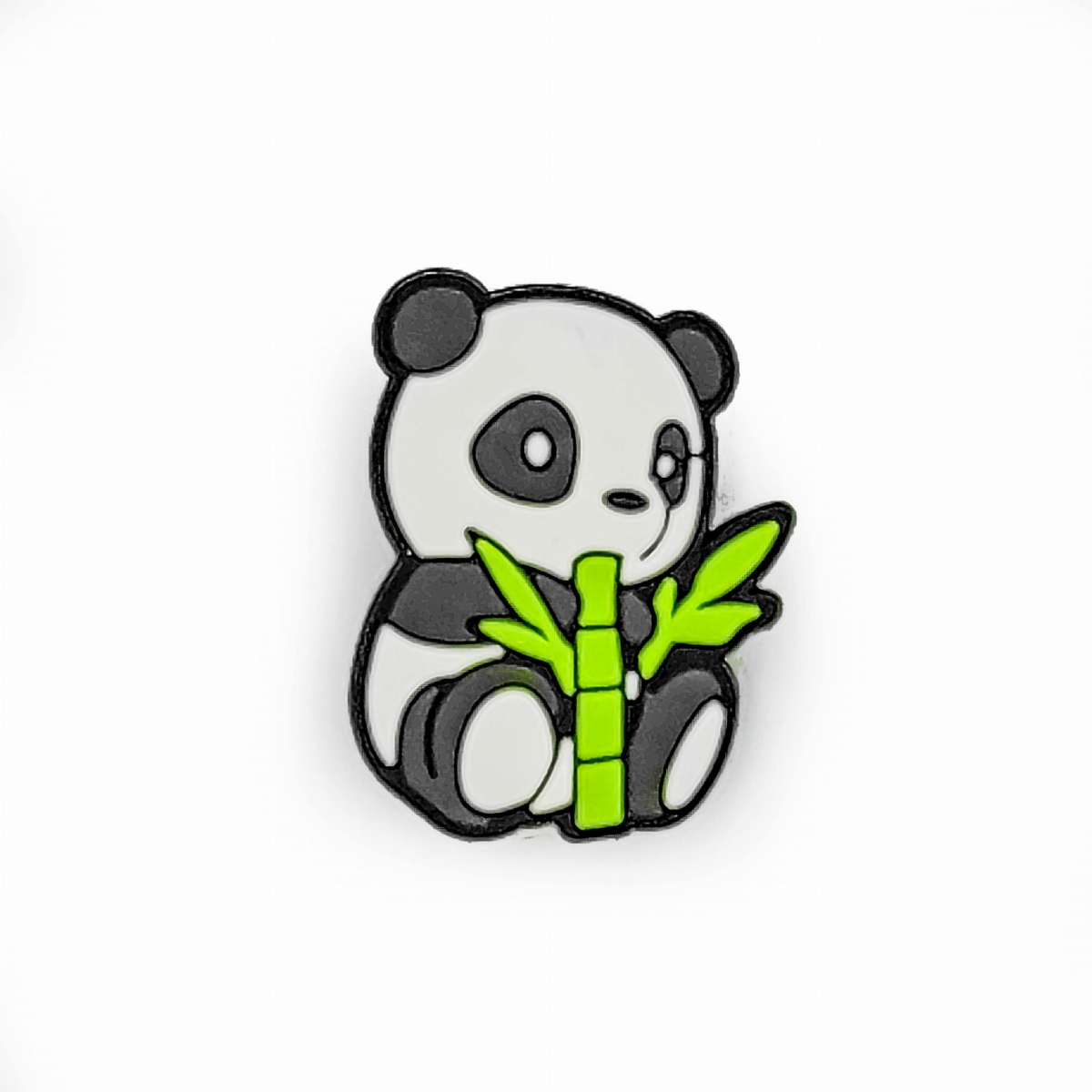przypinka do kroksów panda z bambusem