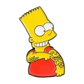 metalowa przypinka Bart Simpson z tatuażami