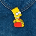 przypinka Bart Simpson na jeansie denim