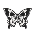 metalowa przypinka motyl z czaszką skull butterfly