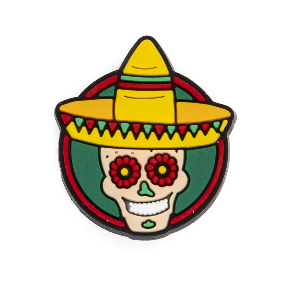 Przypinka do kroksów czaszka w sombrero Meksyk