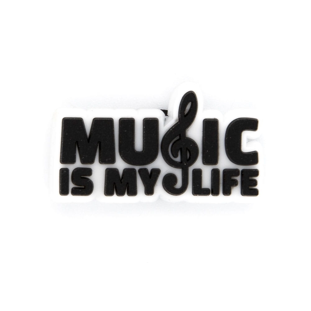 przypinka do kroksów Music is my life z nutką