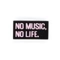 przypinka do kroksów no music no life czarna z różowym napisem
