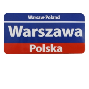 Magnes na lodówkę – Tablica adresowa Warszawa Polska
