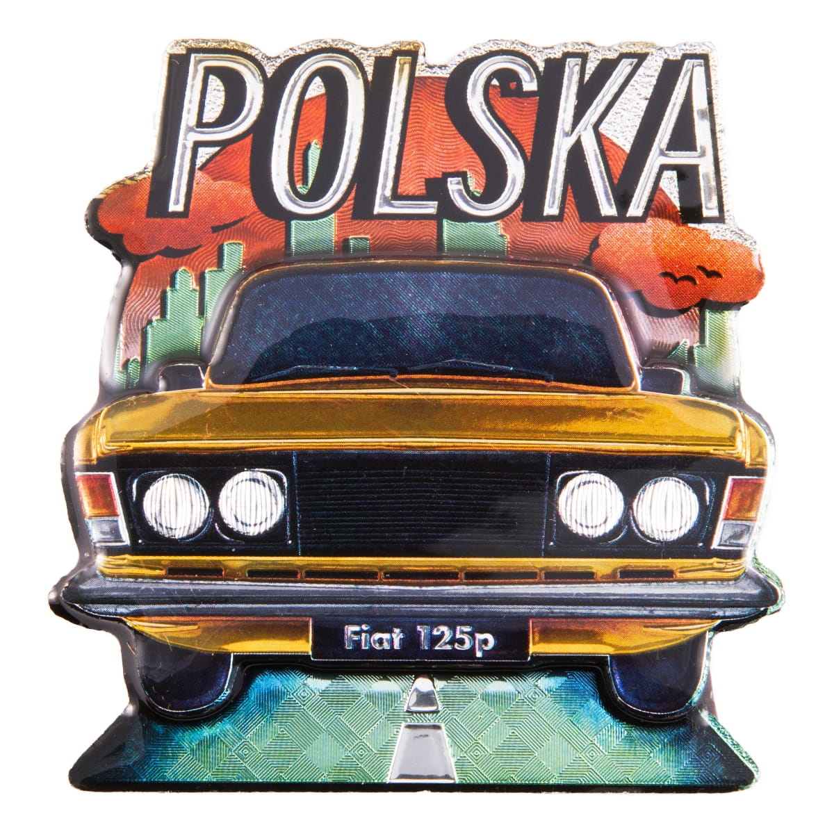 Magnes na lodówkę Fiat 125P Polska pamiątka z samochodem