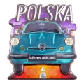 magnes na lodówkę Mikrus MR300 Polska pamiątka z samochodem