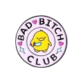 przypinka Bad Bitch Club metalowa z żółtym kurczakiem