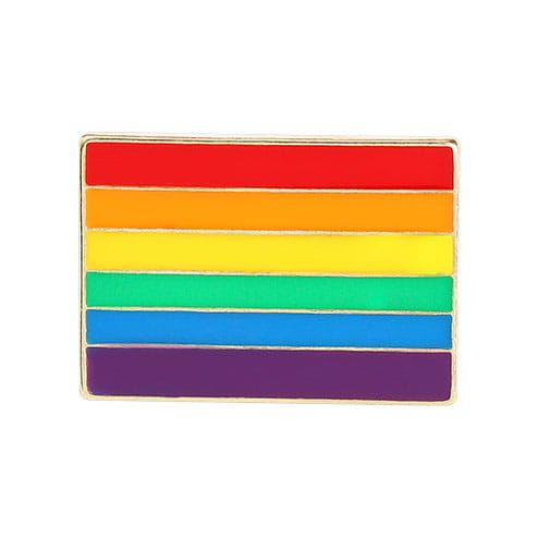 metalowa przypinka flaga LGBT tęczowa broszka pin