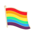 metalowa przypinka flaga LGBT tęczowa falująca