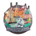 Magnes na lodówkę Warszawa z zabytkami i syrenką
