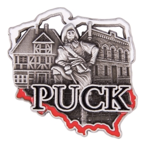 Magnes na lodówkę w kształcie Polski – Puck, metalowy