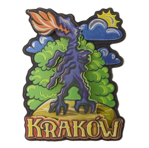 Magnes na lodówkę – Metalizowany Kraków Smok Wawelski