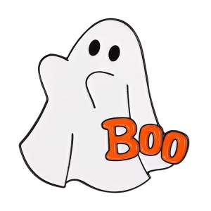 Metalowa przypinka halloween duszek BOO