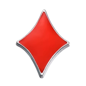 Metalowa przypinka karty KARO