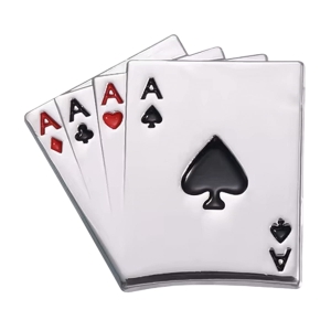 Metalowa przypinka karty brydż