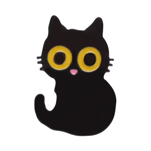 Metalowa przypinka kot z dużymi oczami