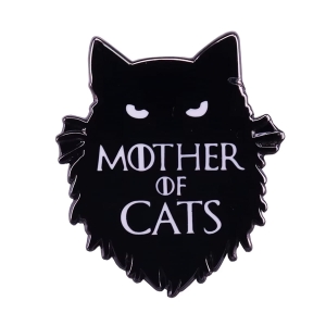 Metalowa przypinka kot, mother of cats