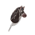 metalowa przypinka hobby horse brązowy koń
