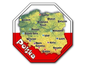 Magnes z efektem 3D STOP Polska - mapa