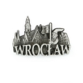 magnes na lodówkę panorama Wrocław metalowy srebrny pamiątka