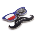 Magnes na lodówkę Okulary Polska metalowy widok z boku