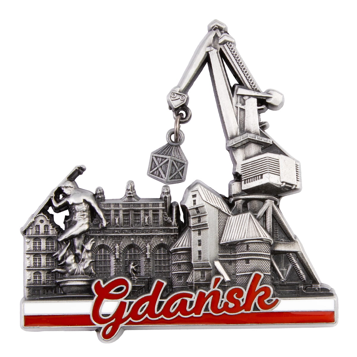 magnes na lodówkę Gdańsk metalowy pamiątka z Gdańska