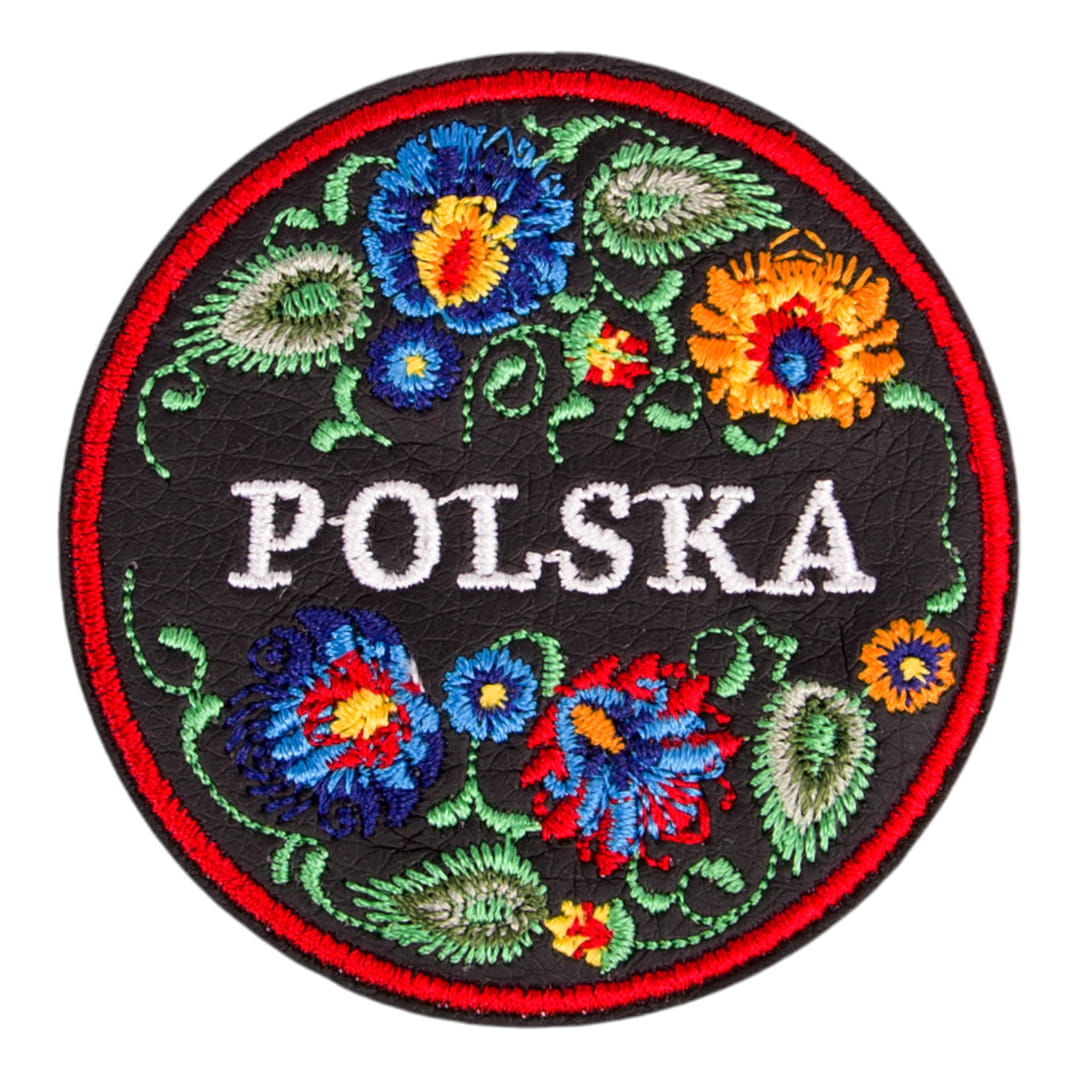 magnes na lodówkę naszywka polska haft czarny folklorystyczny