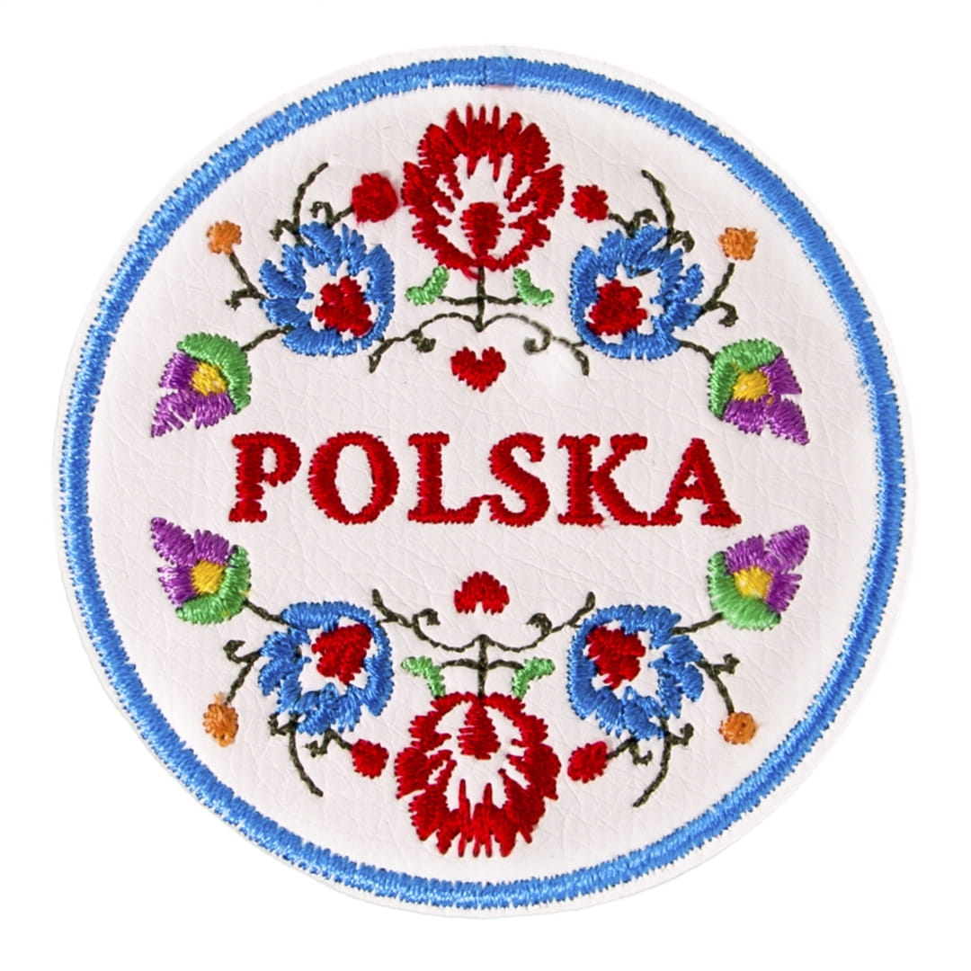 Magnes na lodówkę Polska kwiaty haft folklorystyczny naszywka
