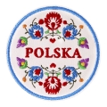 Magnes na lodówkę Polska kwiaty haft folklorystyczny naszywka