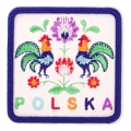 magnes lodówka naszywka haft folkowy koguciki Polska