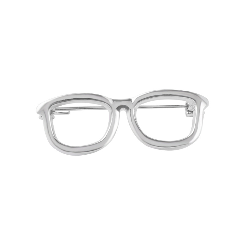 metalowa przypinka okulary broszka