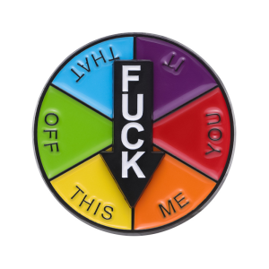 Metalowa przypinka decision maker obrotowa - fuck…