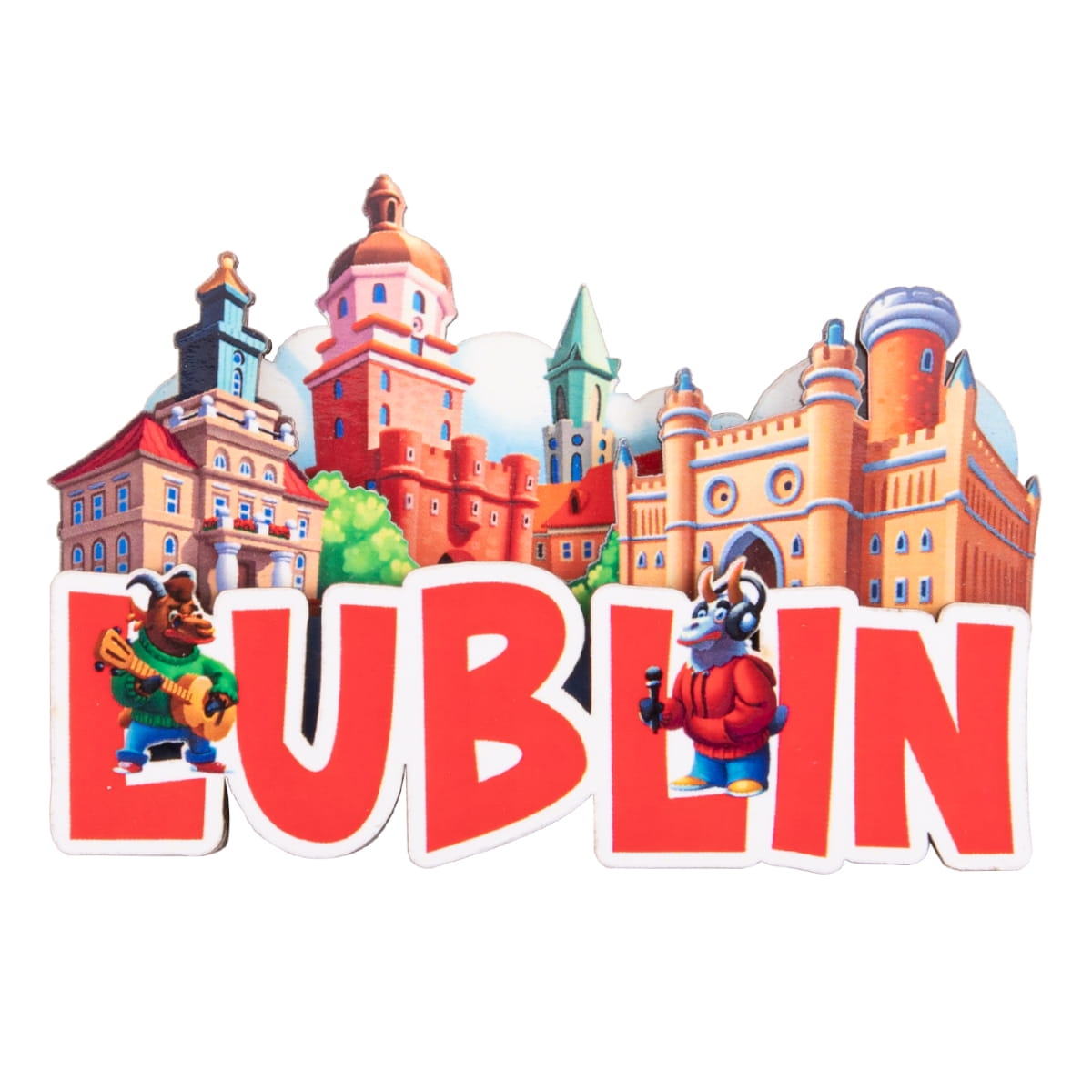 magnes na lodówkę Lublin drewniany pamiątka z miasta